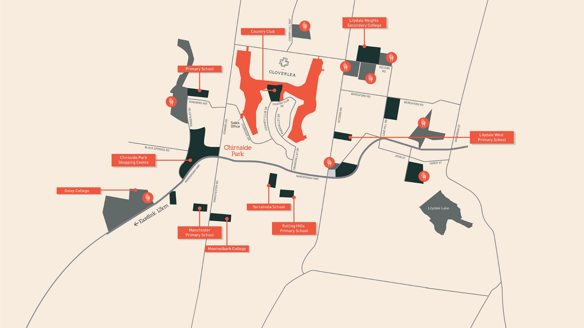 Cloverlea Aeria Map